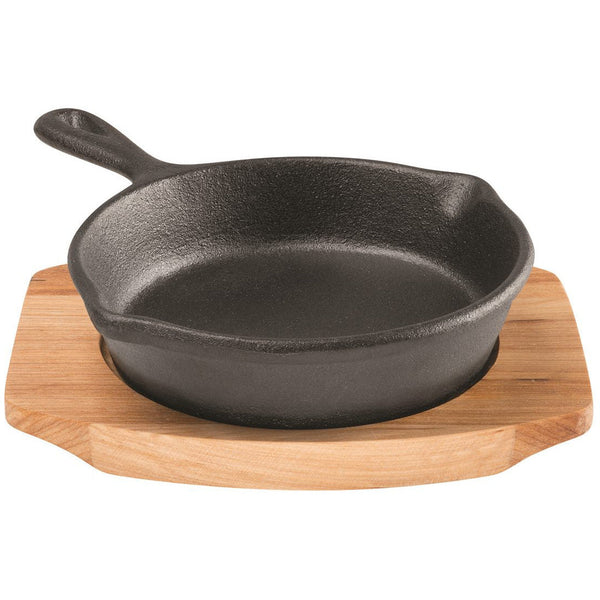 Cast Iron Skillet 10cm with Maple Tray