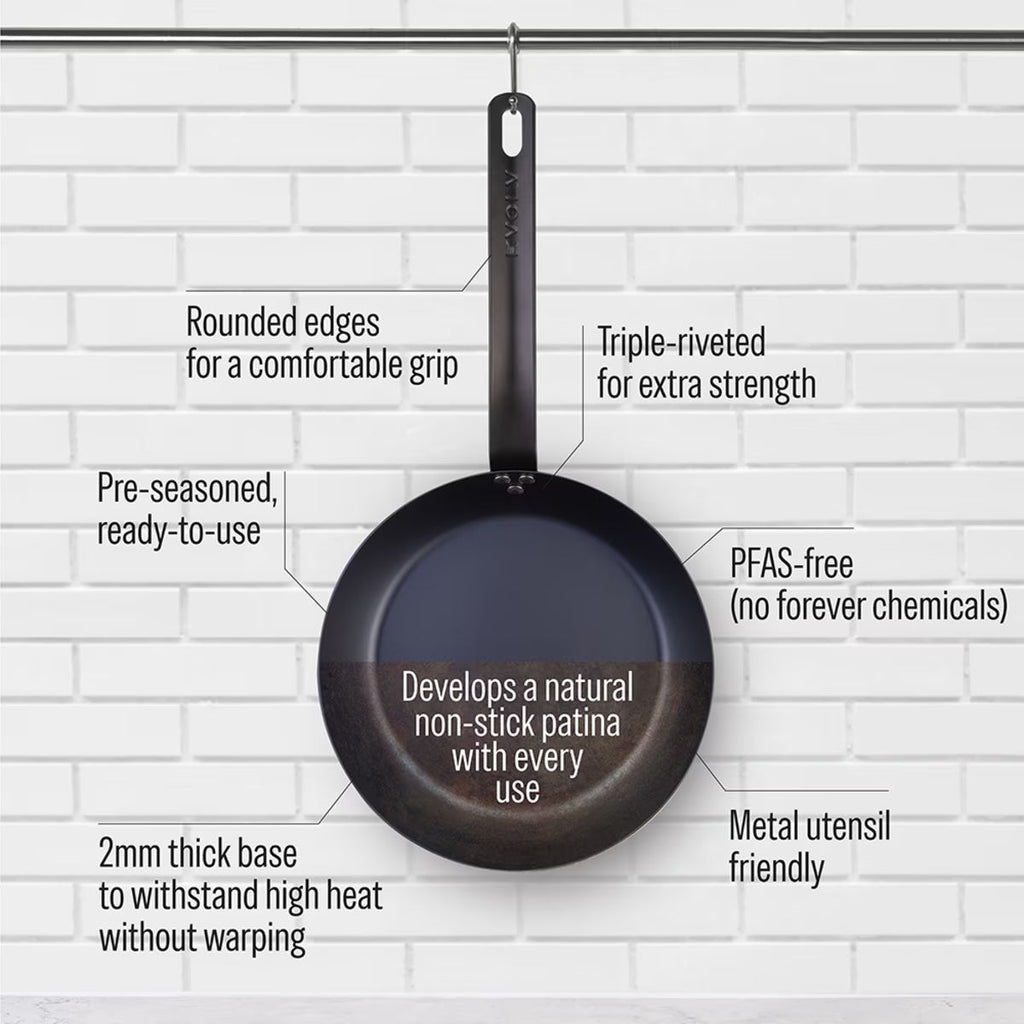 Pre-Seasoned Carbon Steel Fry Pan 20cm