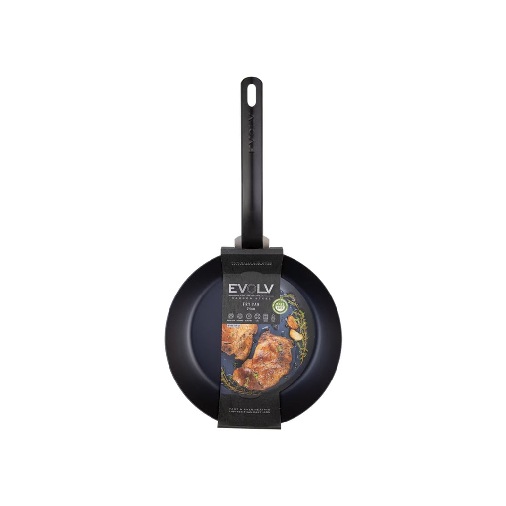 Pre-Seasoned Carbon Steel Fry Pan 24cm
