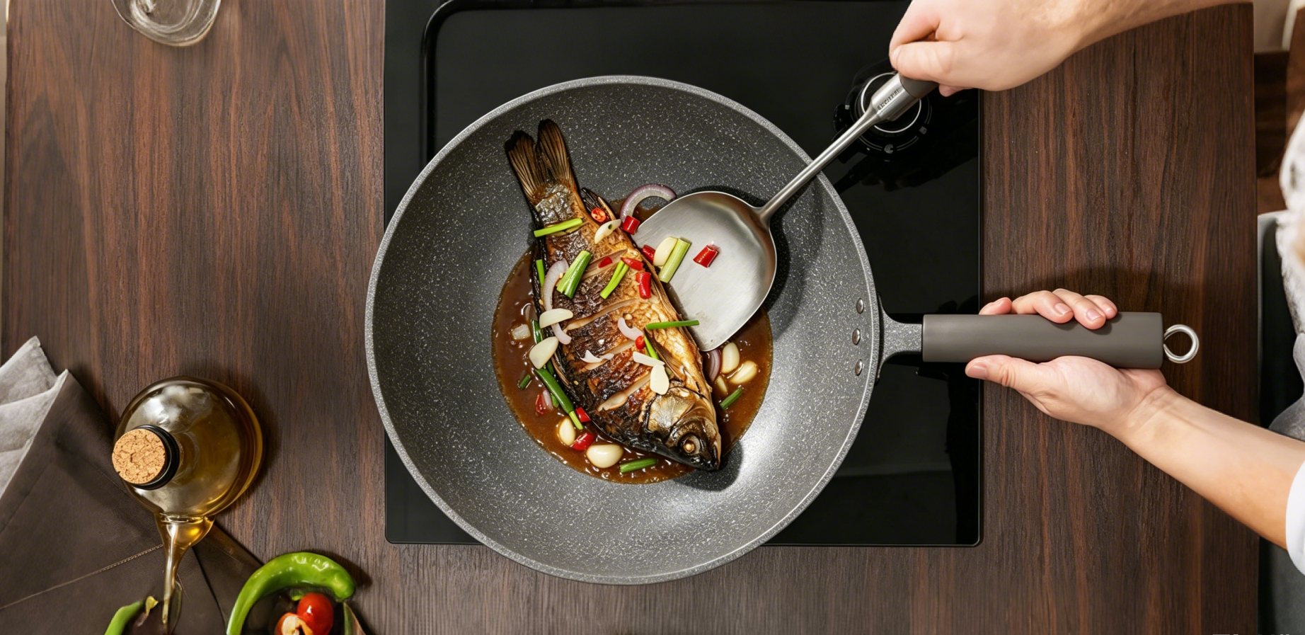 Stone-Effect Non-Stick Frypan 30cm