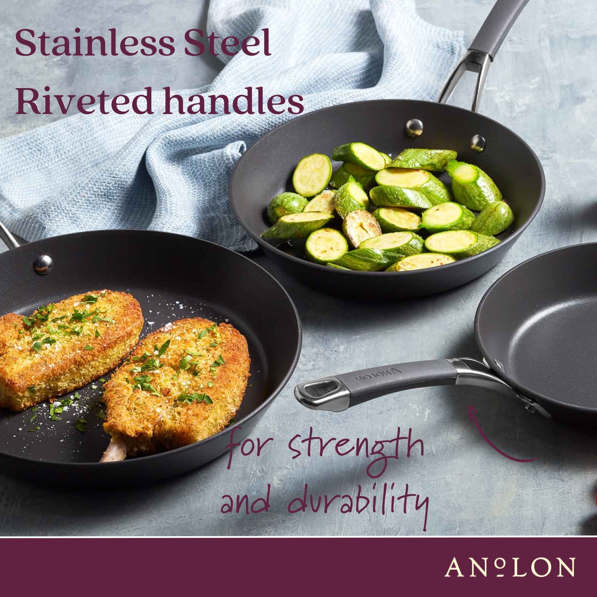 Hard Anodised French Skillet Twin Pack 20cm and 26cm