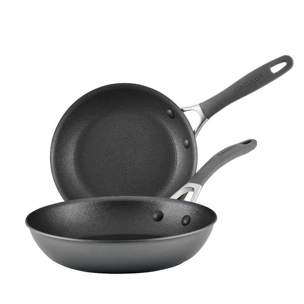 Hard Anodised Skillet Twin Pack 21.5cm and 25.4cm