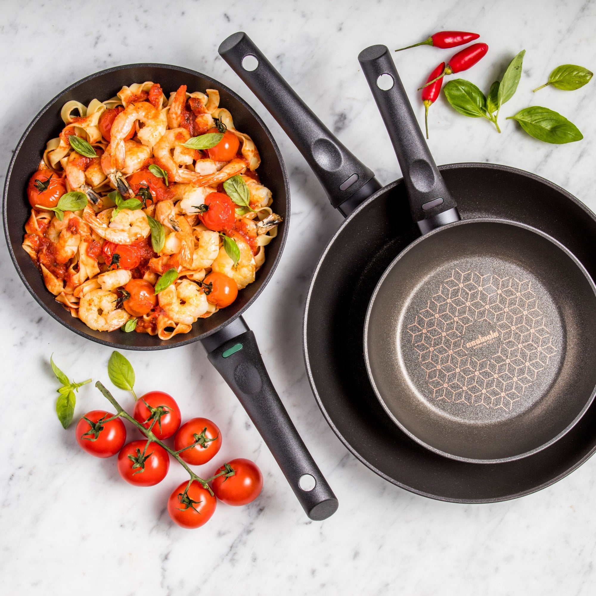Cast Aluminium Skillet Triple Pack 20cm, 24cm and 28cm