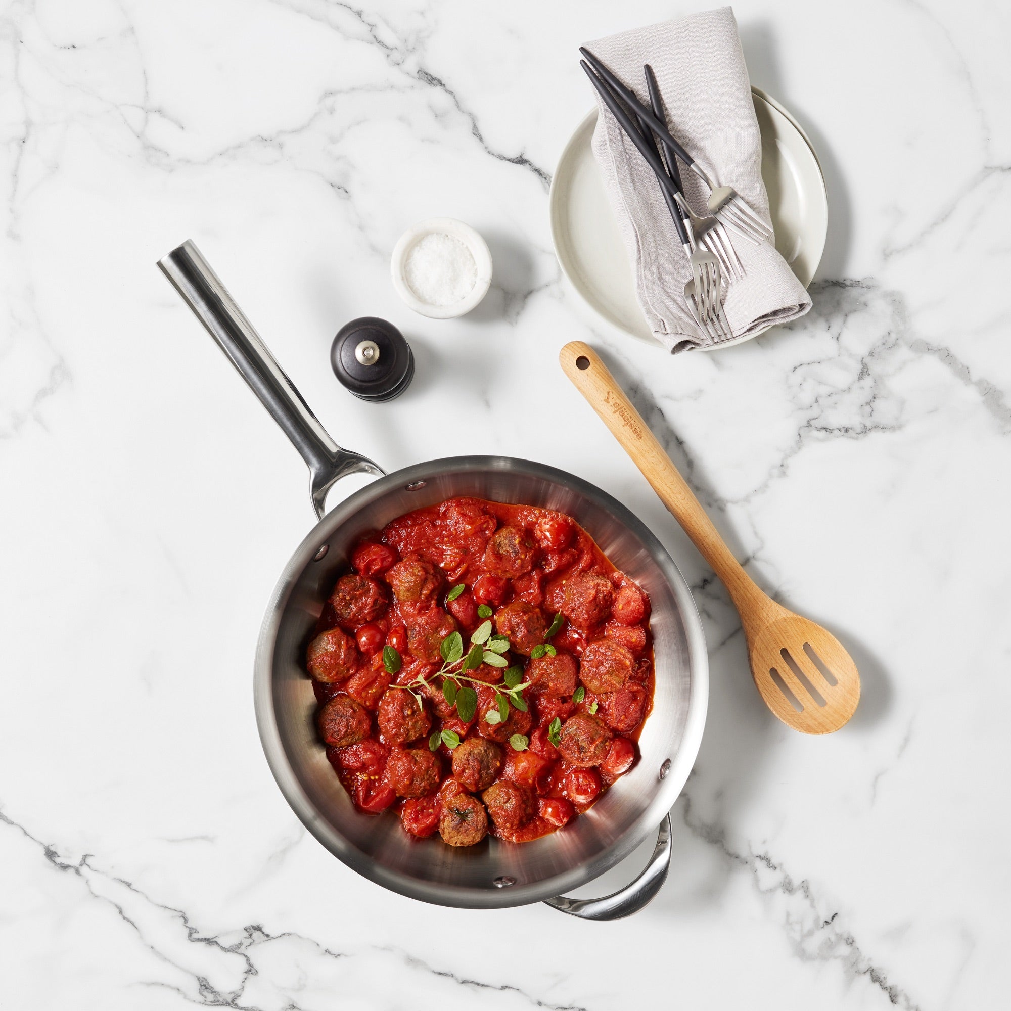 Stainless Steel Open French Skillet 28cm