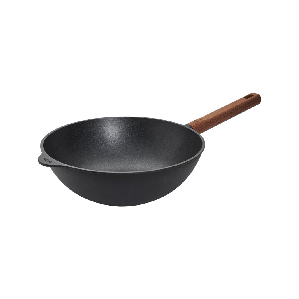 Wooden Handle Wok 28cm