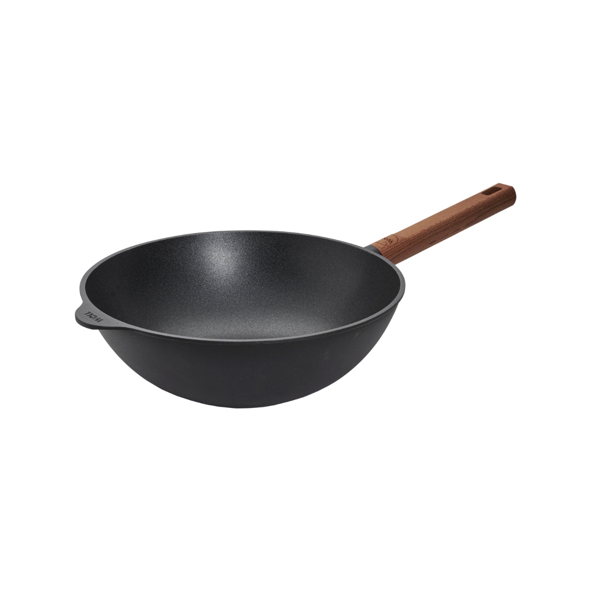 Wooden Handle Wok 28cm